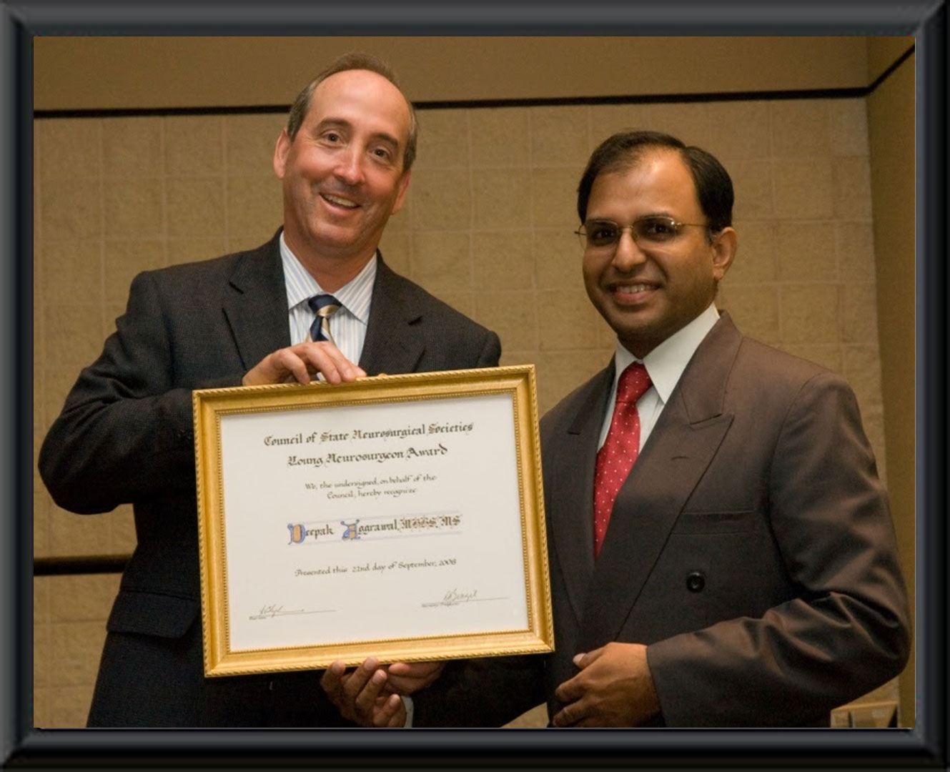 YOUNG NEUROSURGEON OF THE YEAR AWARDED BY CNS/CSNS, USA