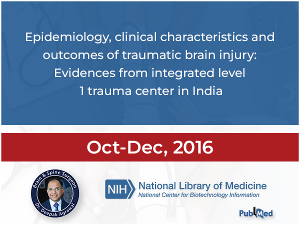 Epidemiology, clinical characteristics and outcomes of traumatic brain injury: Evidences from integrated level 1 trauma center in India.