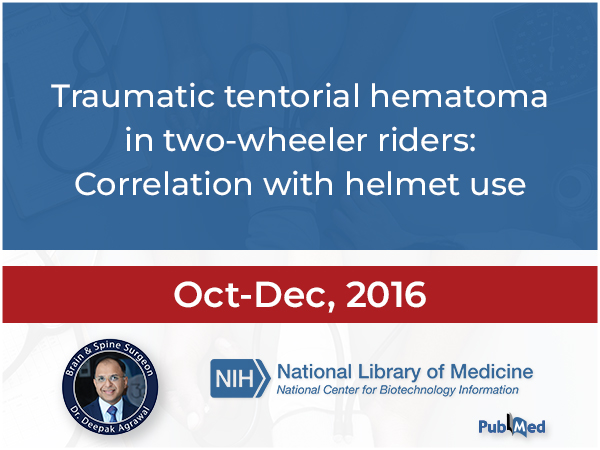 Traumatic tentorial hematoma in two-wheeler riders: Correlation with helmet use