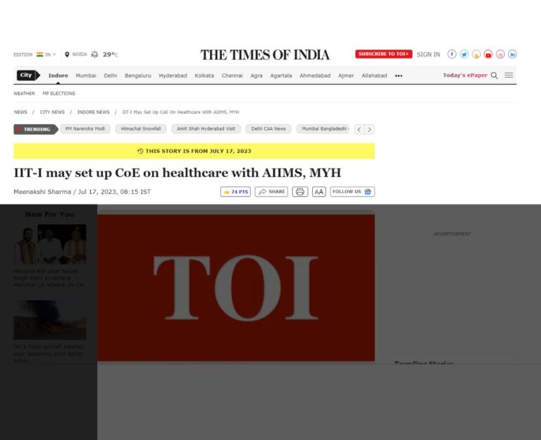 IIT-I may set up CoE on healthcare with AIIMS, MYH