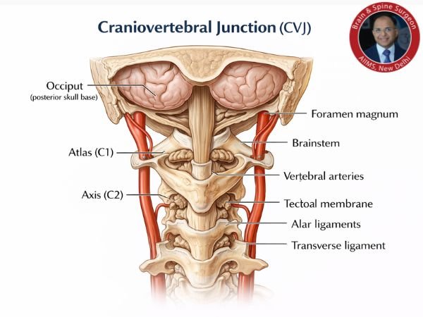 Craniovertebral junction anatomical illustration