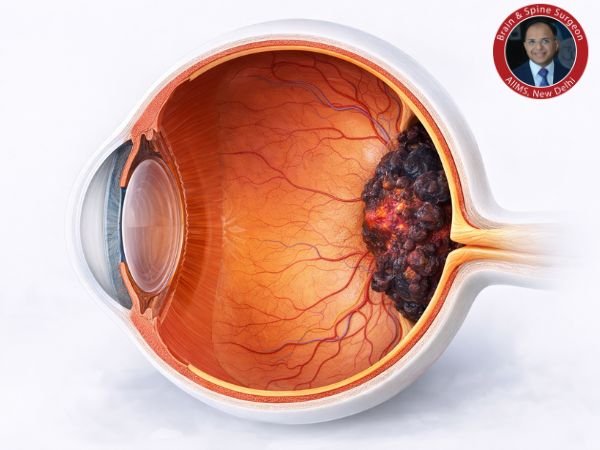 Choroidal melanoma in the human eye