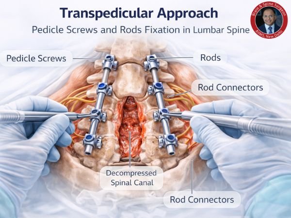 Spinal surgery transpedicular approach details