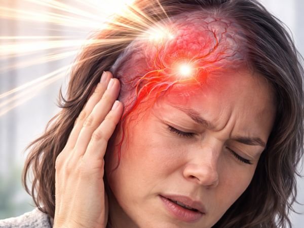 a person experiencing migraine