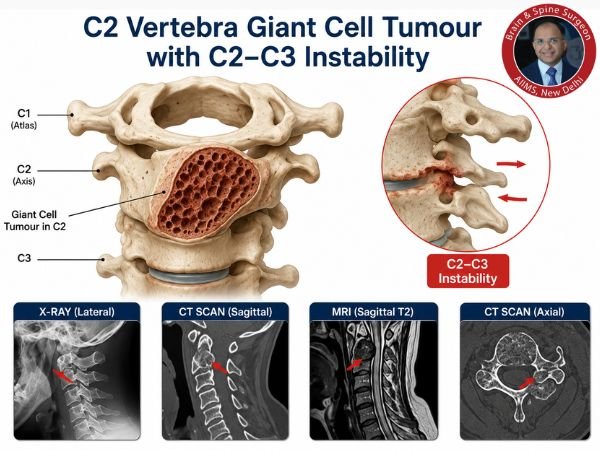 C2 vertebra giant cell tumour infographic