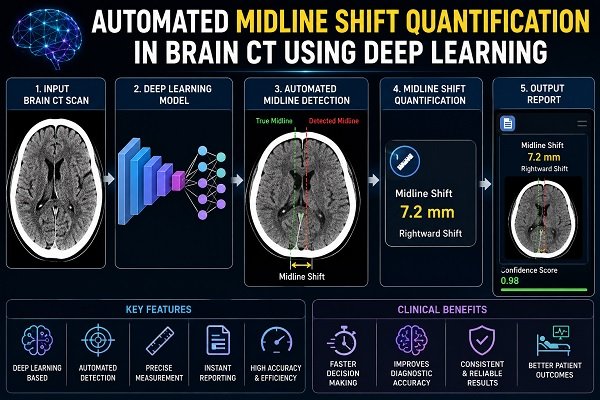 Automated Midline Shift Quantification in Brain CT Using Deep Learning